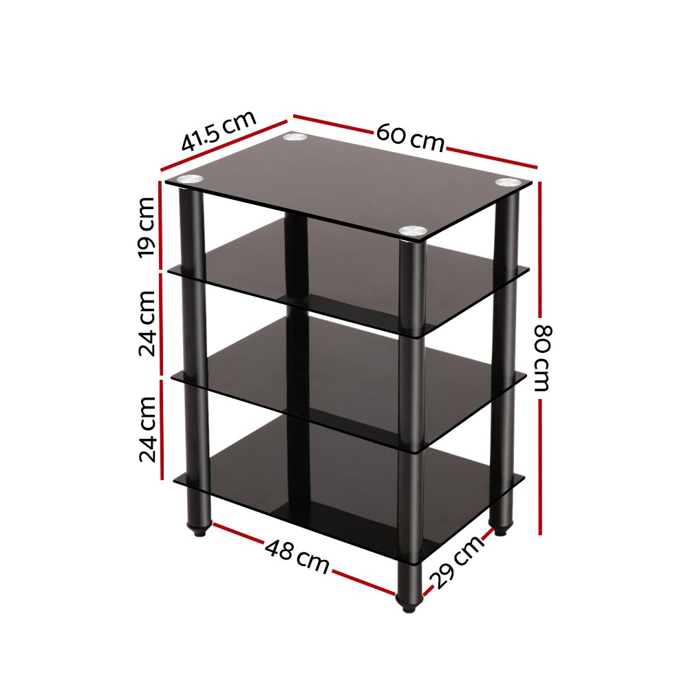 Artiss TV Stand 4 Tier Tempered Glass Storage Shelf view 4