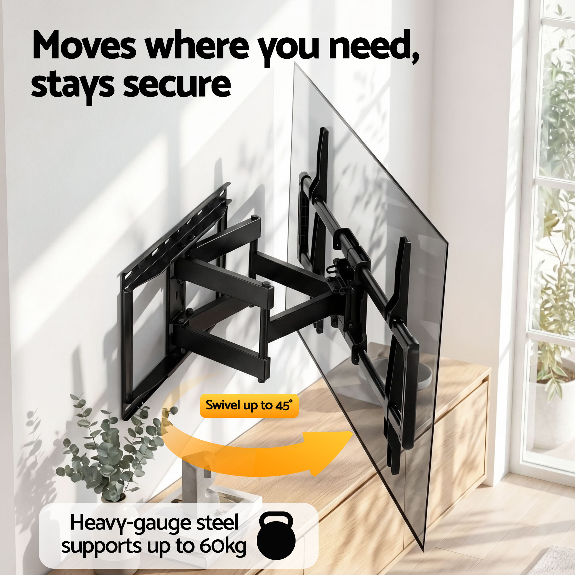 Artiss TV Wall Mount Bracket 37-85in Swivel Tilt Extendable view 5