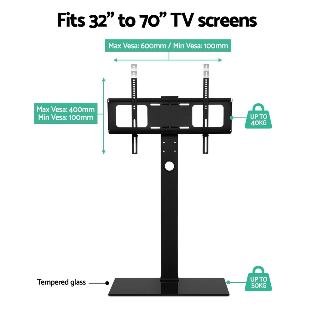 Artiss TV Stand Mount Bracket 32-70in LED Glass Floor Shelf view 5