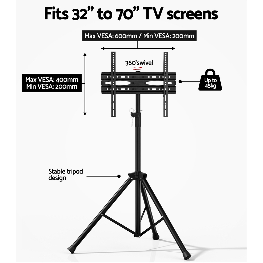 Artiss TV Stand Mount Bracket 32-70in LED Tripod Floor Shelf view 4