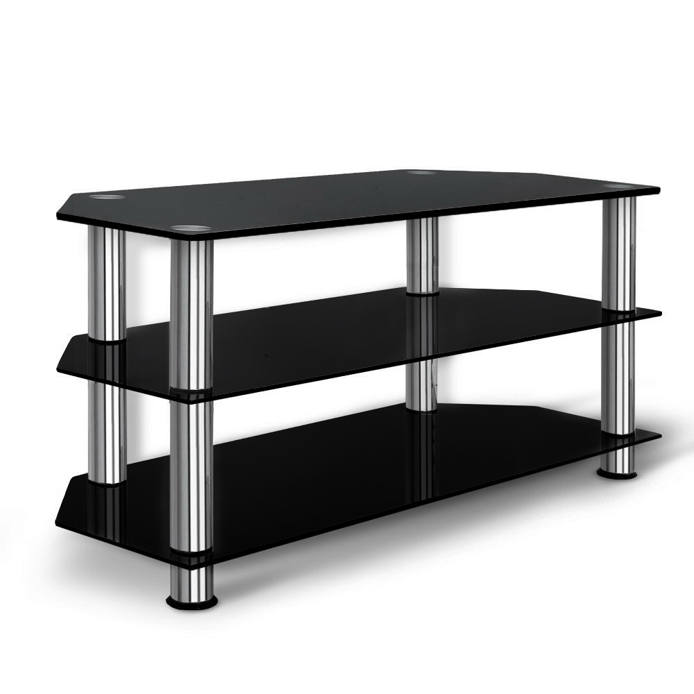 Artiss TV Stand 3 Tier Tempered Glass Storage Shelf view 3