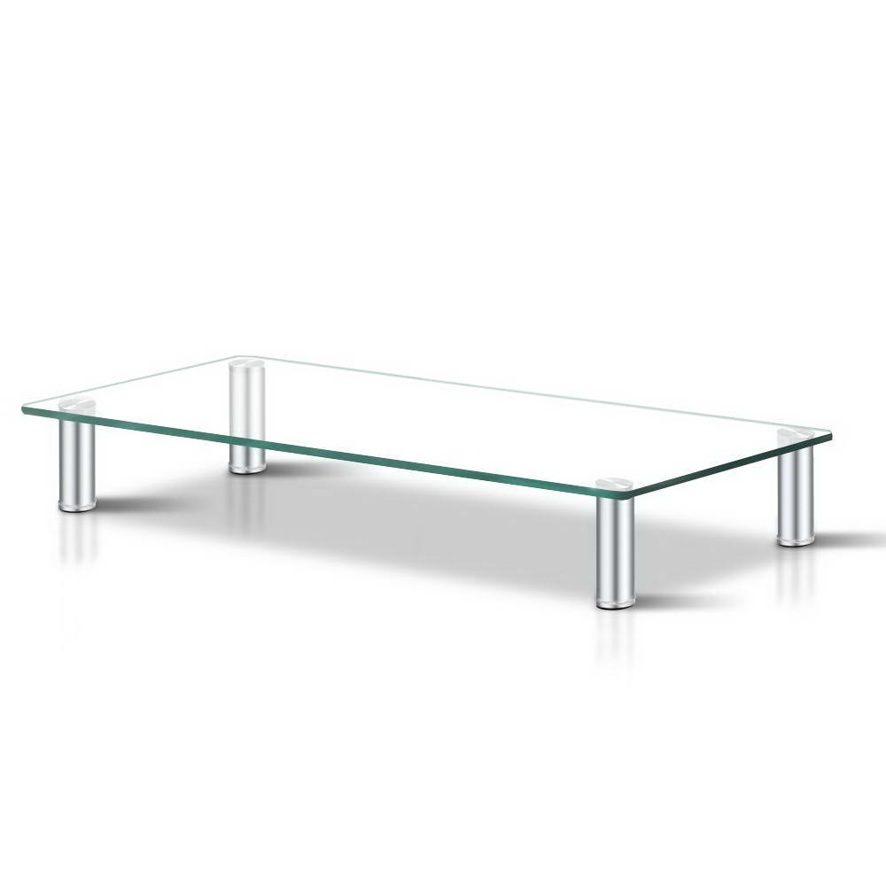 Artiss Tempered Glass Monitor Stand Riser Shelf