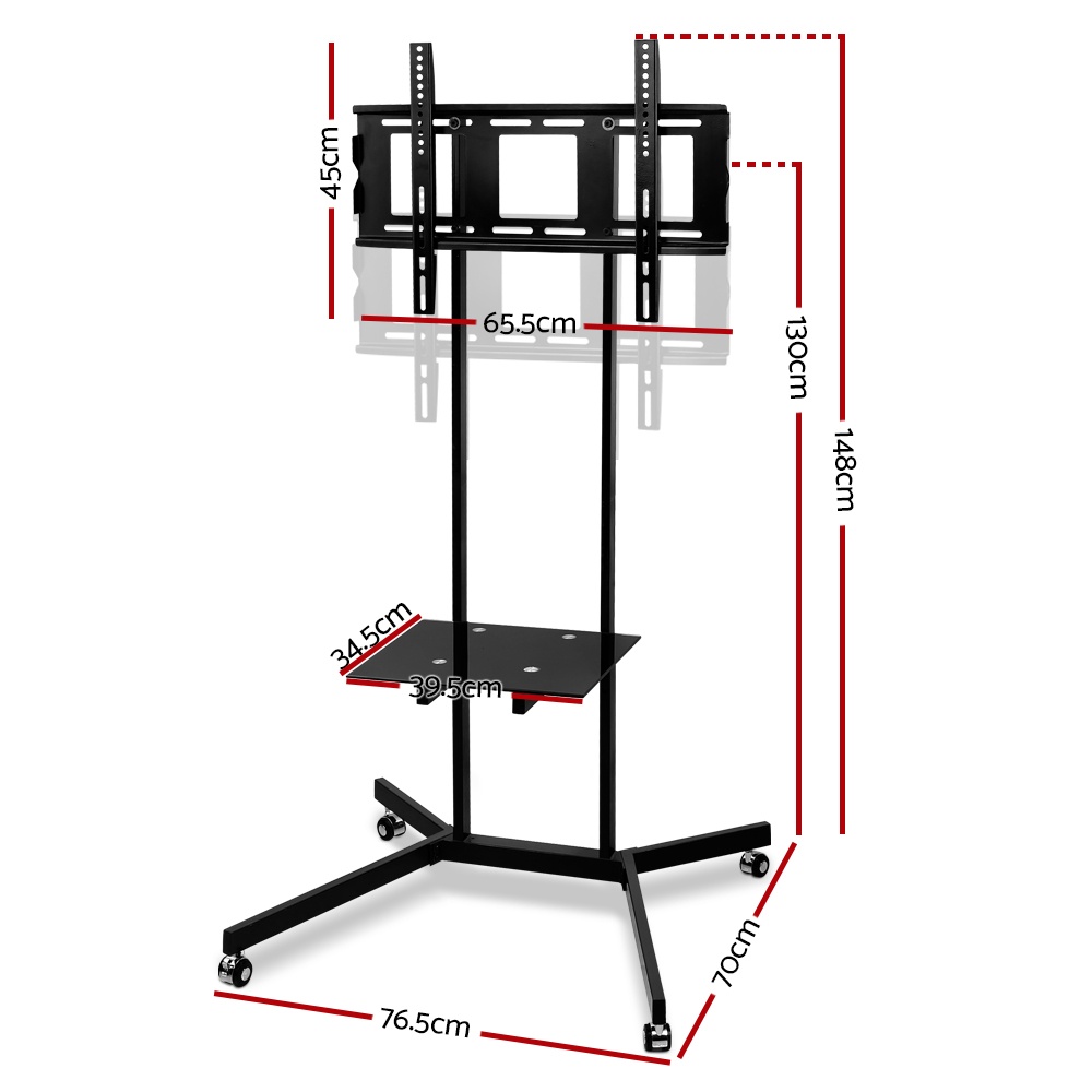 Artiss Mobile TV Stand for 32 to 65 Inch TVs with Shelf view 4
