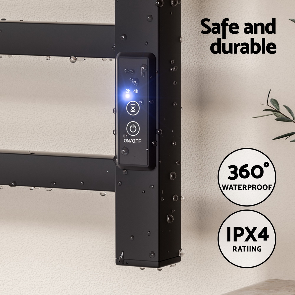Devanti Heated Towel Rail 8 Square Bars with Timer view 5