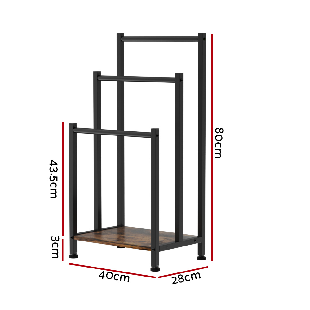 Freestanding 3-Tier Towel Rack with Bathroom Organiser view 2