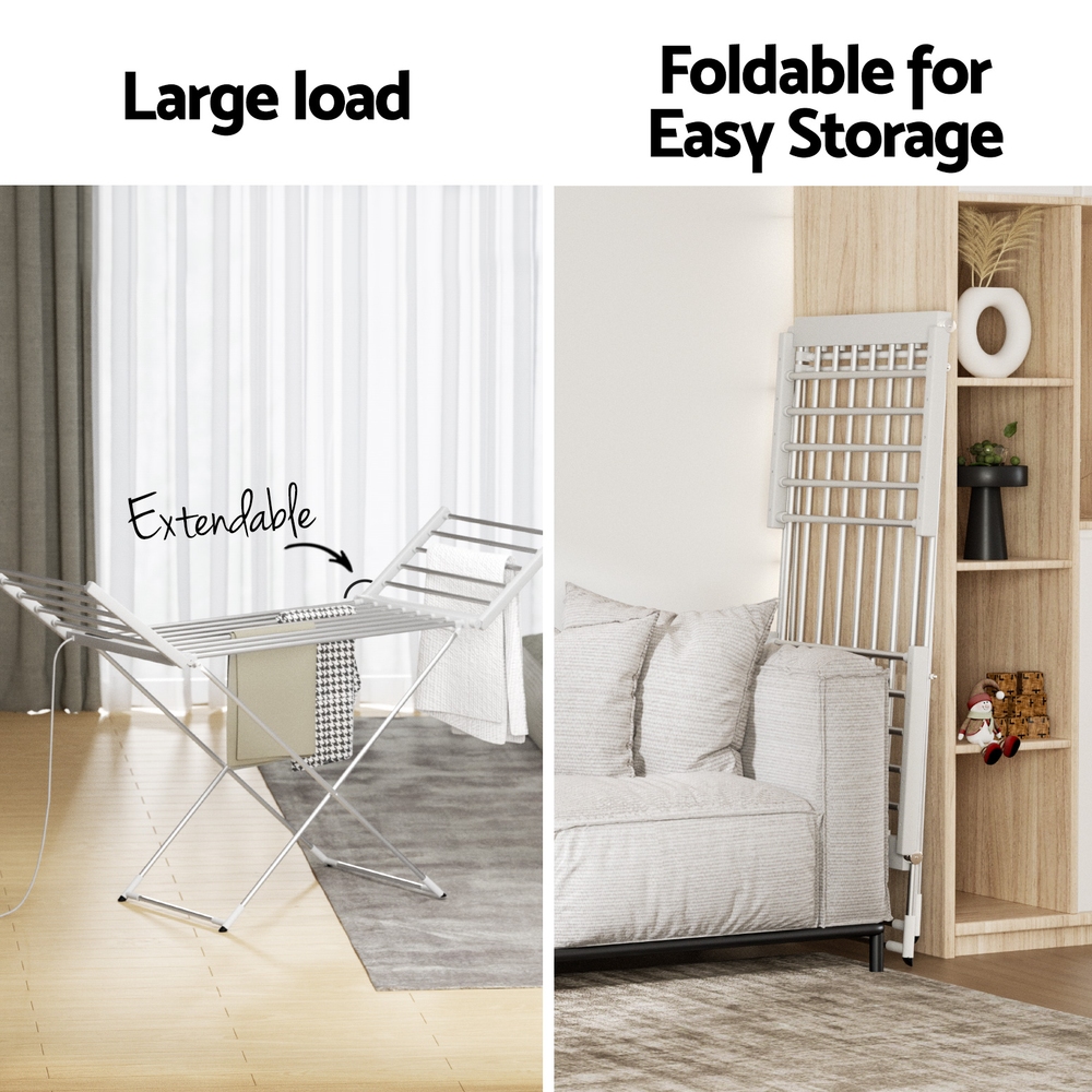 Devanti Foldable Heated Towel Rail with 24H Timer view 5