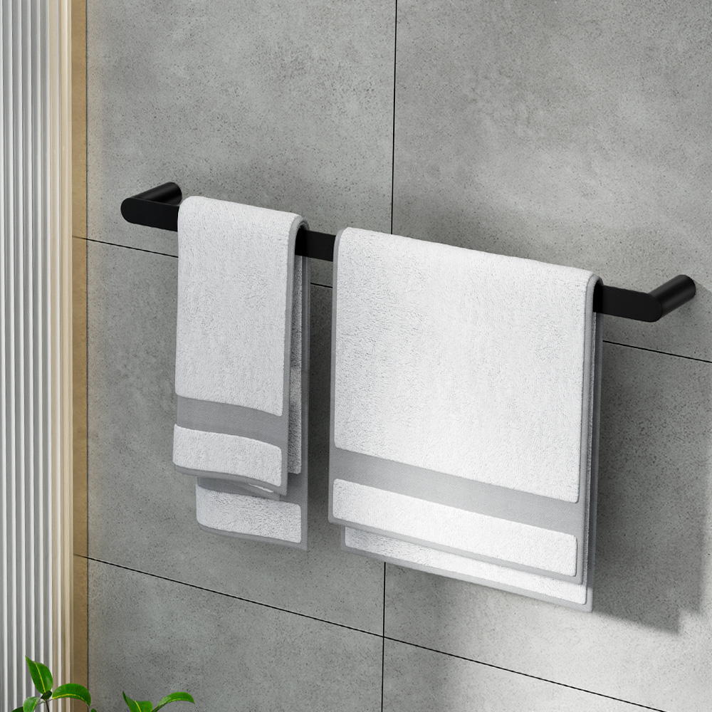 Towel Rail Rack Holder Single 600mm Wall Mounted Steel view 4