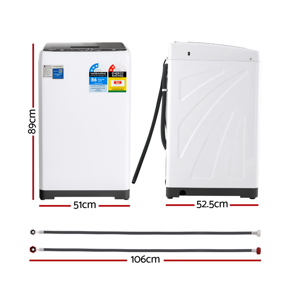 Devanti 6kg Top Load Washing Machine White view 2