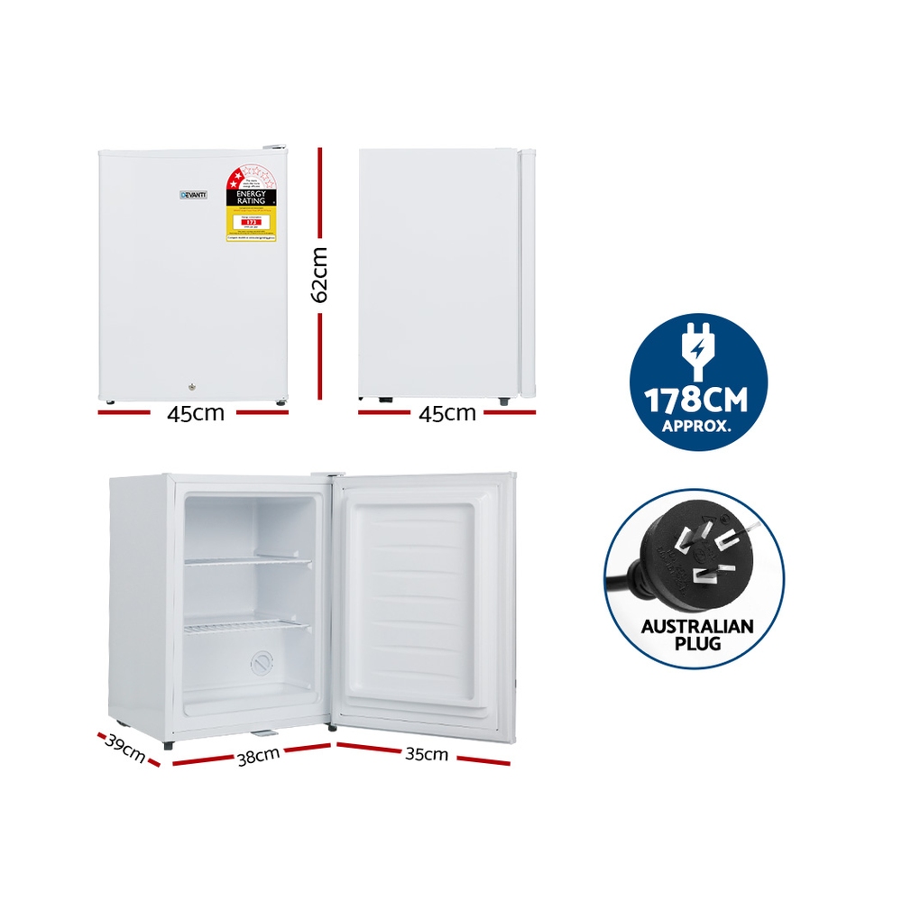 Devanti 42L Upright Freezer White view 2