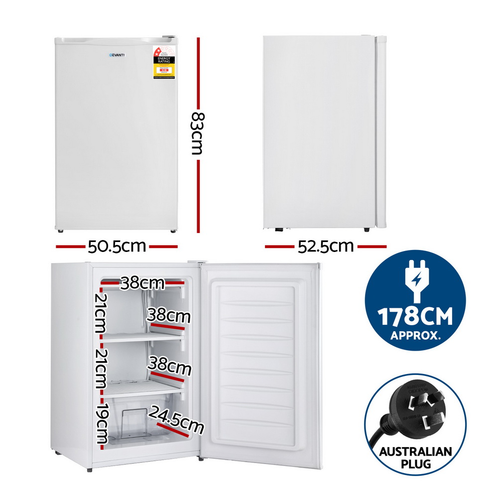 Devanti 81L Upright Freezer White view 2
