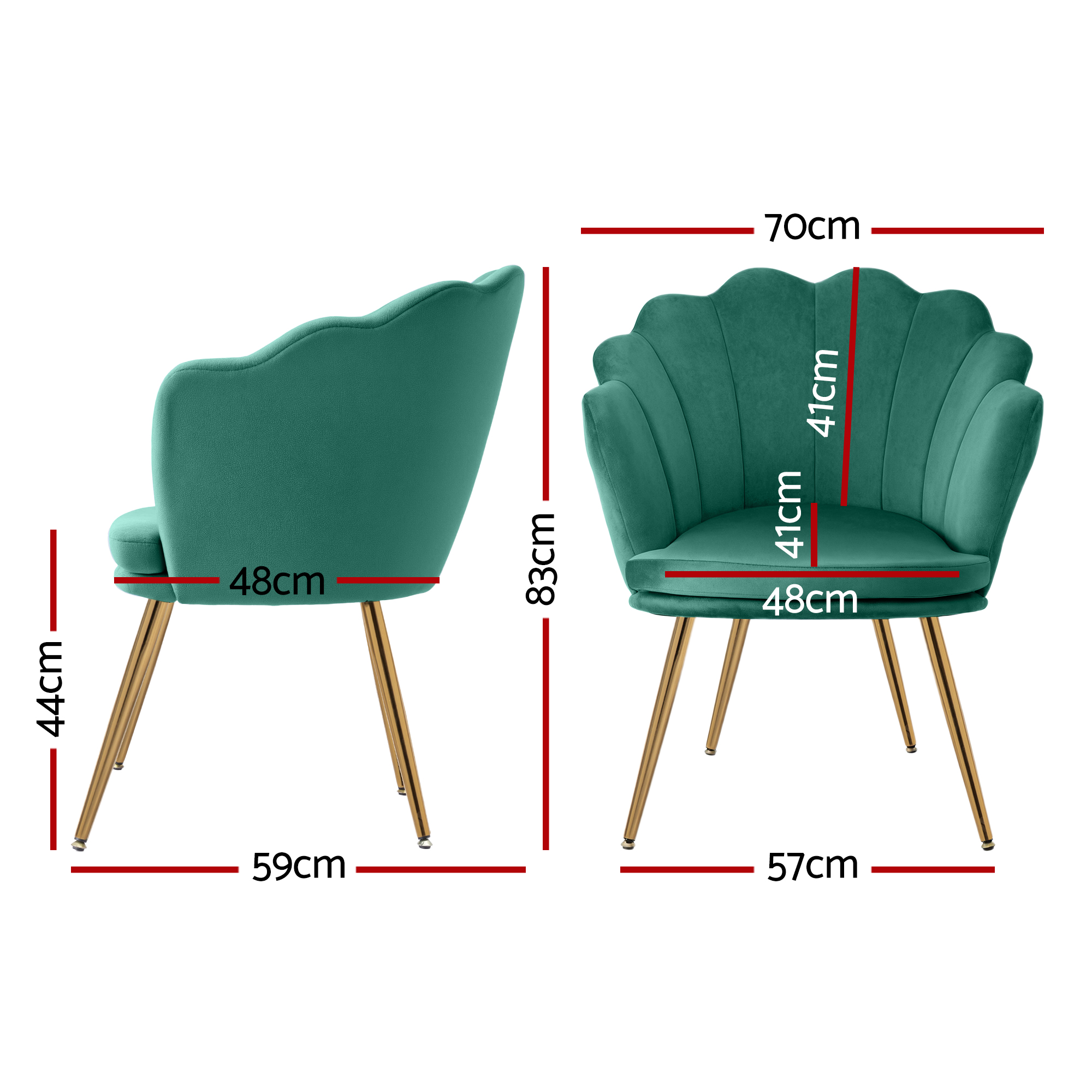 Artiss Callista Velvet Armchair in 3 Colours view 3