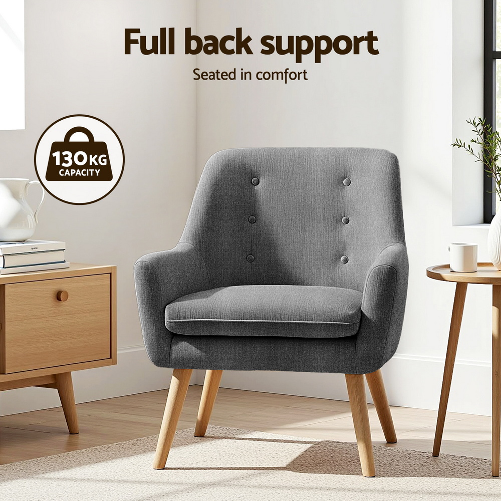 Artiss 2X Accent Tub Chair Anne Armchair view 4