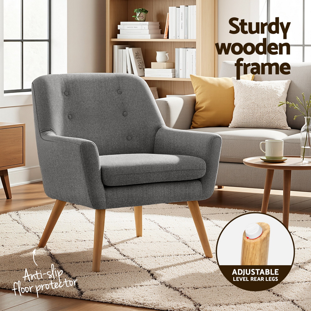 Artiss 2X Accent Tub Chair Anne Armchair view 5