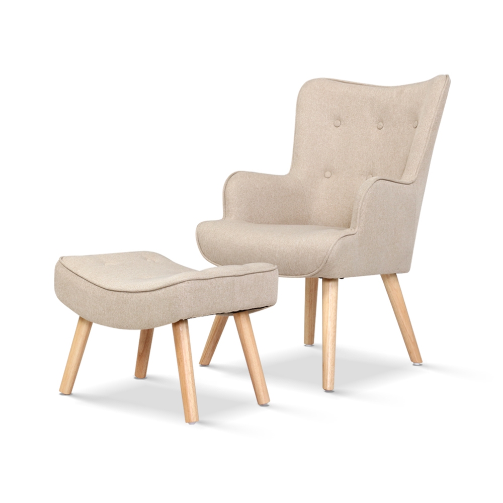 Artiss Lansar Armchair Set with Ottoman, 4 Colours
