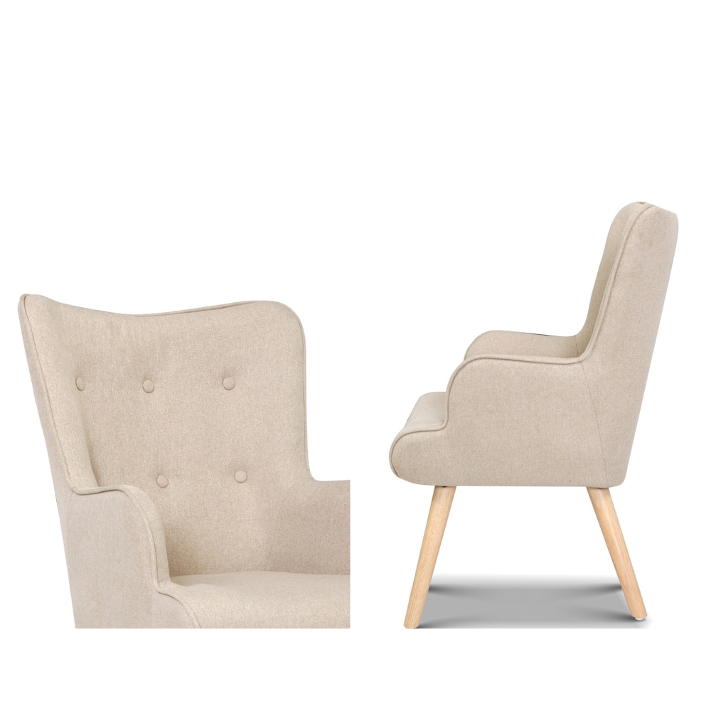 Artiss Lansar Armchair Set with Ottoman, 4 Colours view 3