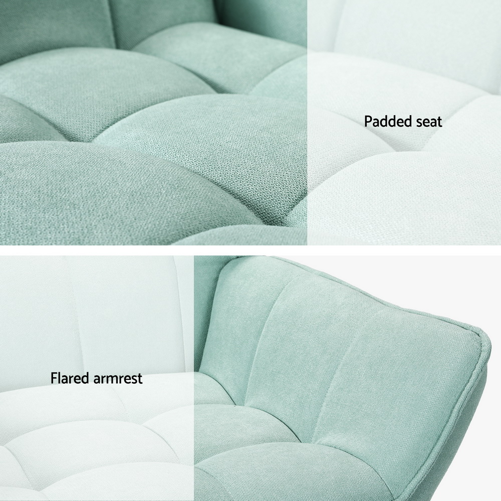 Artiss Linen Fabric Cushion Armchair, 2 Colours view 5