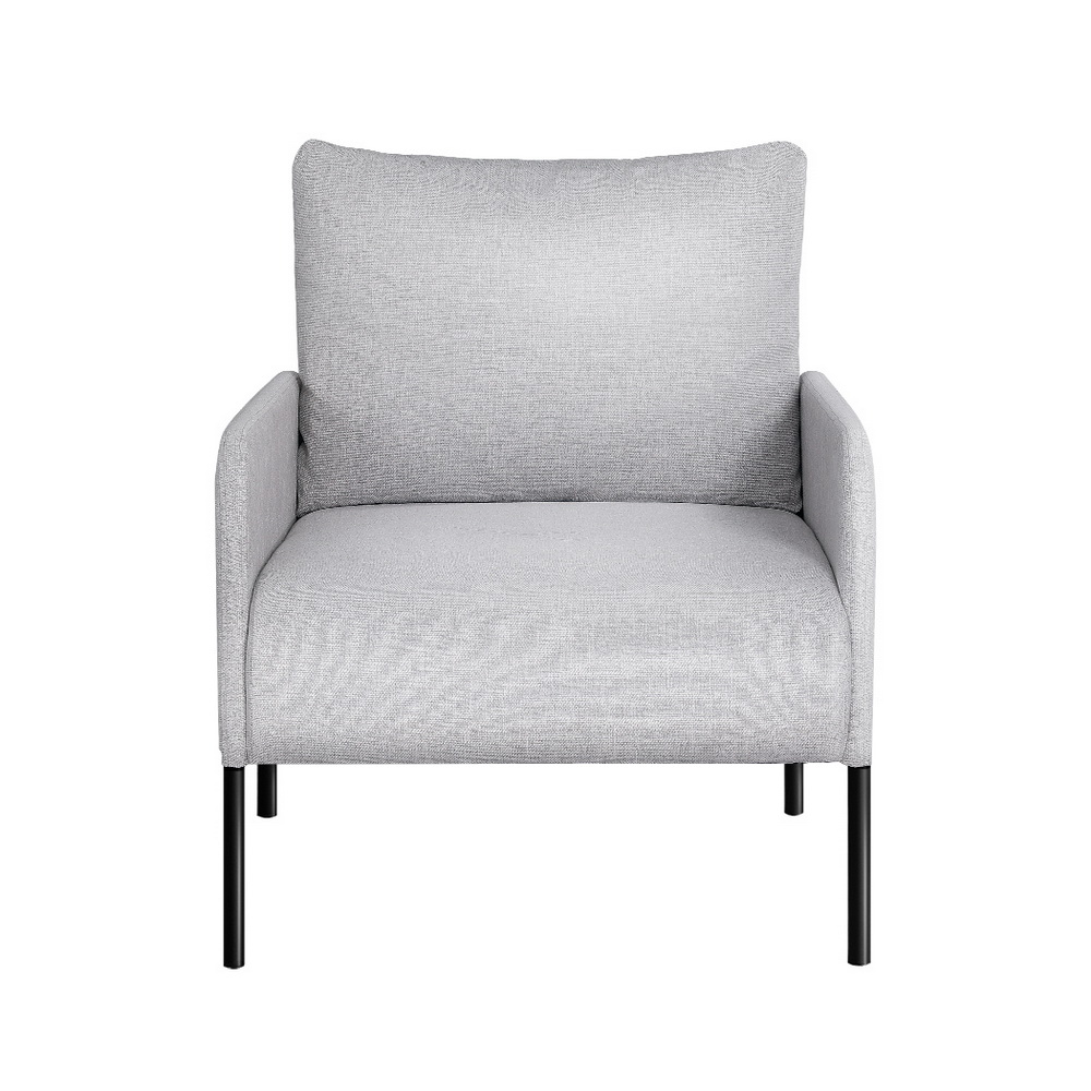 Artiss Fabric Armchair with Pillow, Grey view 3