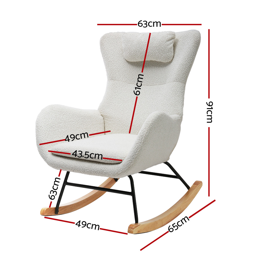Artiss Rocking Chair Armchair with Pillow in 2 Styles view 2