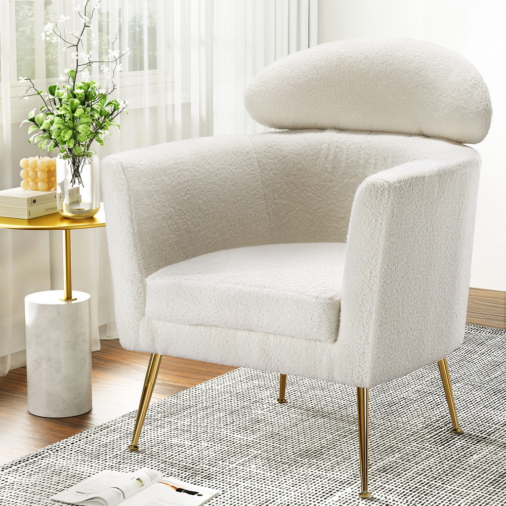 Artiss Yoli Boucle Armchair White