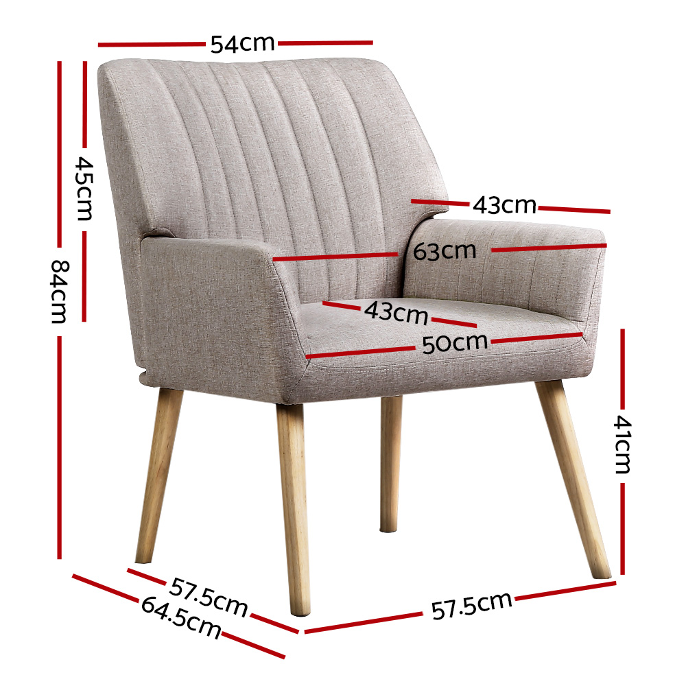 Artiss Sebastini Armchair, Single or Set of 2 view 2