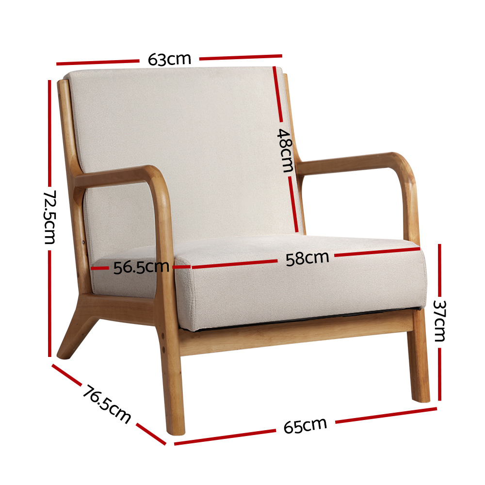 Artiss Olive Armchair, Single or Set of 2 view 2