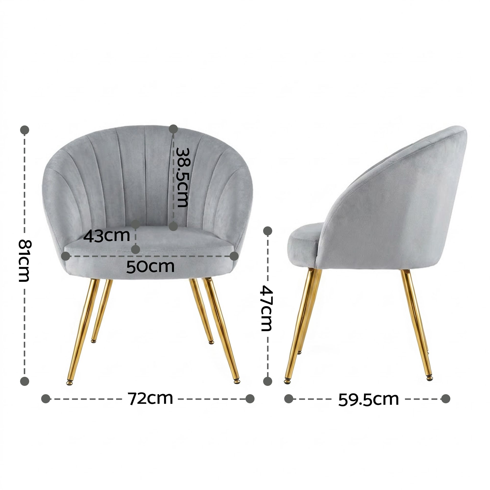 Artiss Eloise Velvet Armchair in 2 Colours view 3