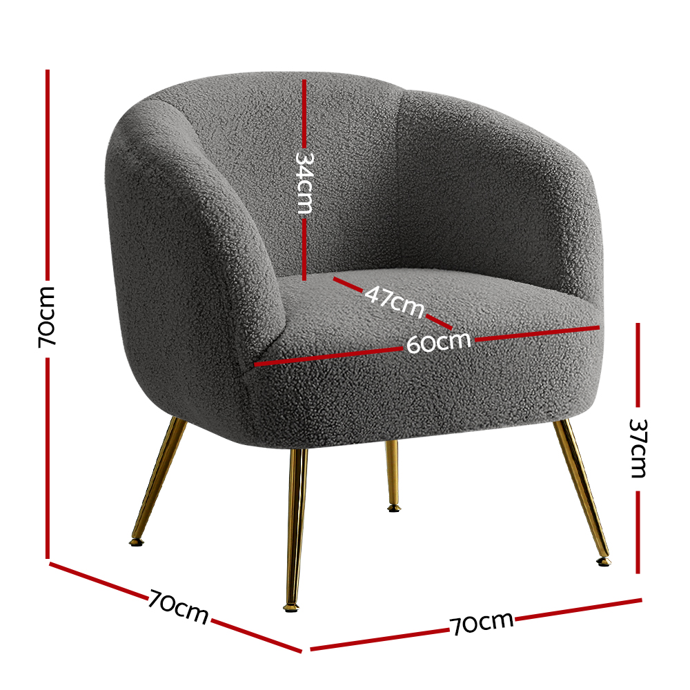 Artiss Carneiro Sherpa Boucle Armchair, 2 Colours view 2
