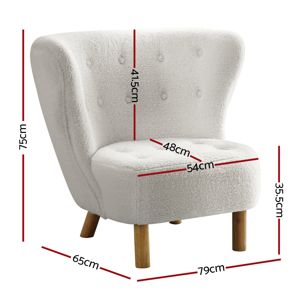 Artiss Felista Armchair White view 2