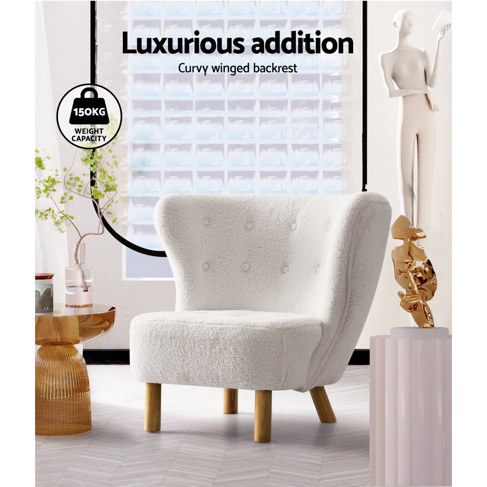 Artiss Felista Armchair White view 4