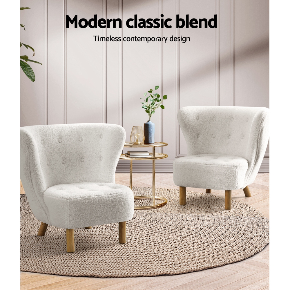 Artiss Felista Armchair White view 5