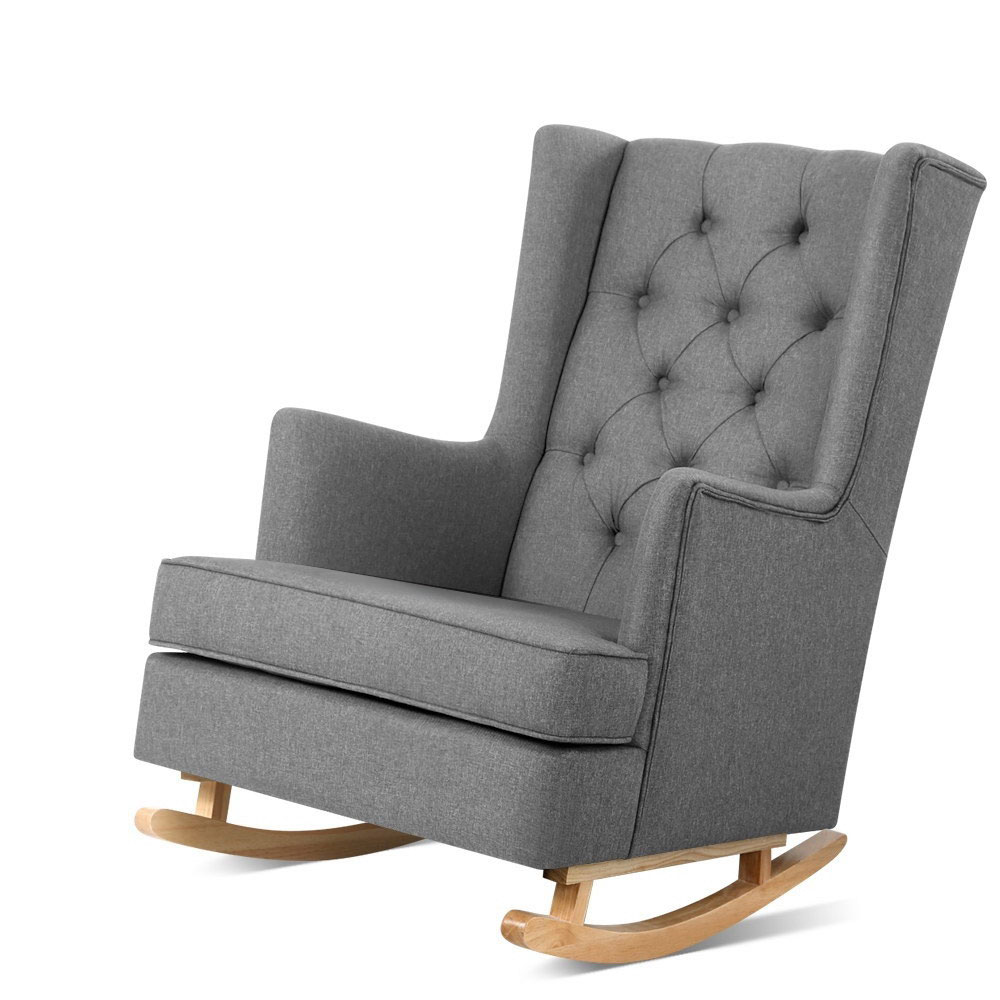 Artiss Gaia Linen Rocking Chair Armchair in 3 Colours