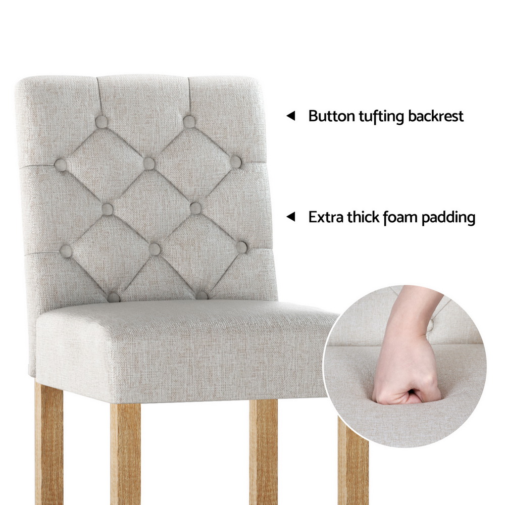Artiss 4x Bar Stools Linen Upholstered Chairs view 5
