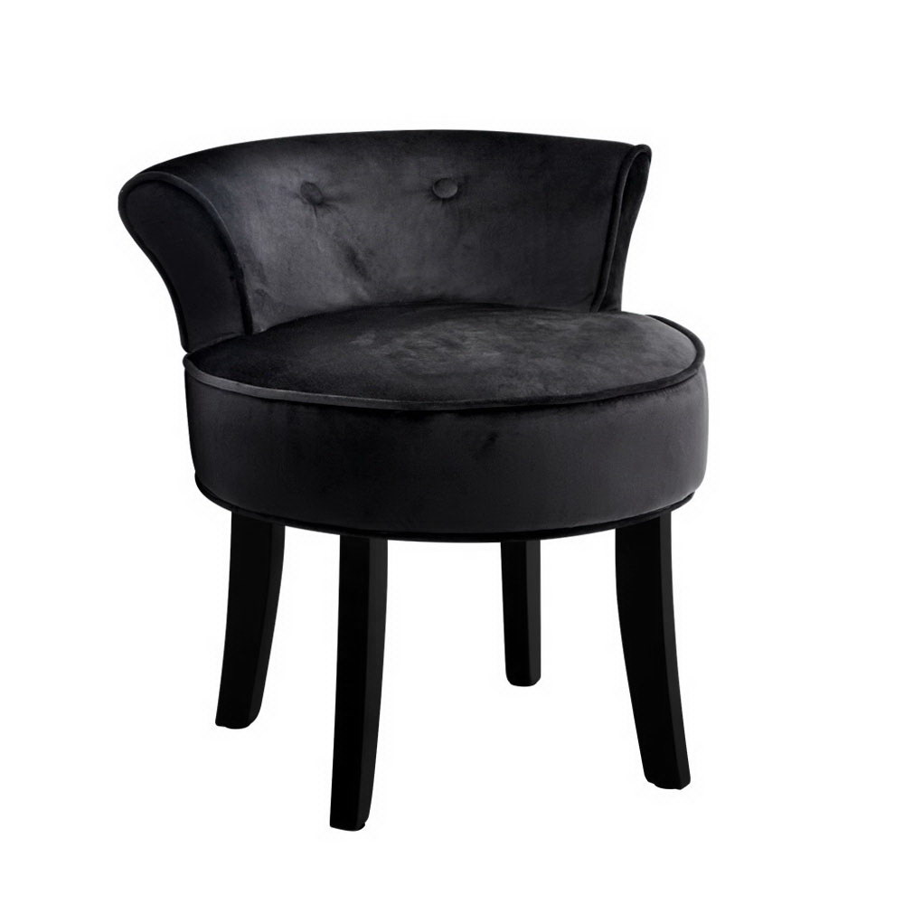Artiss Vanity Stool Abella Velvet Black