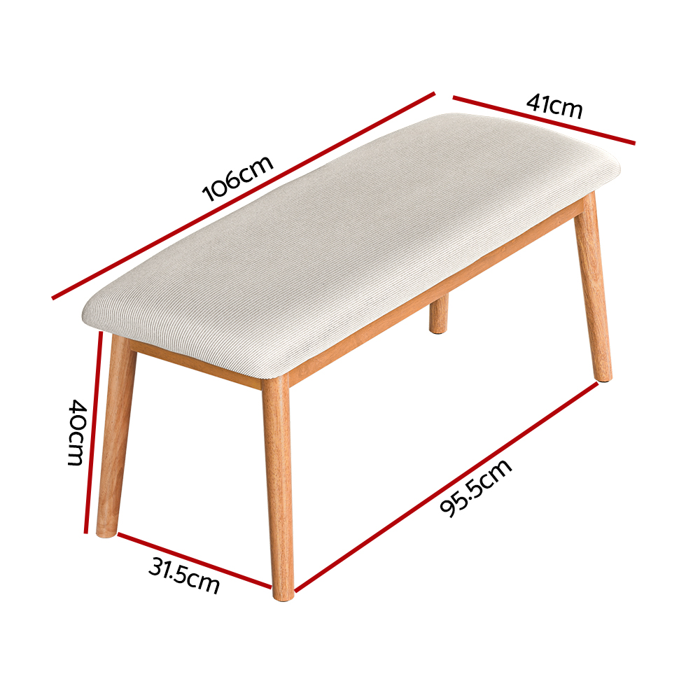 Artiss Nina Upholstered Dining Bench 106cm view 2