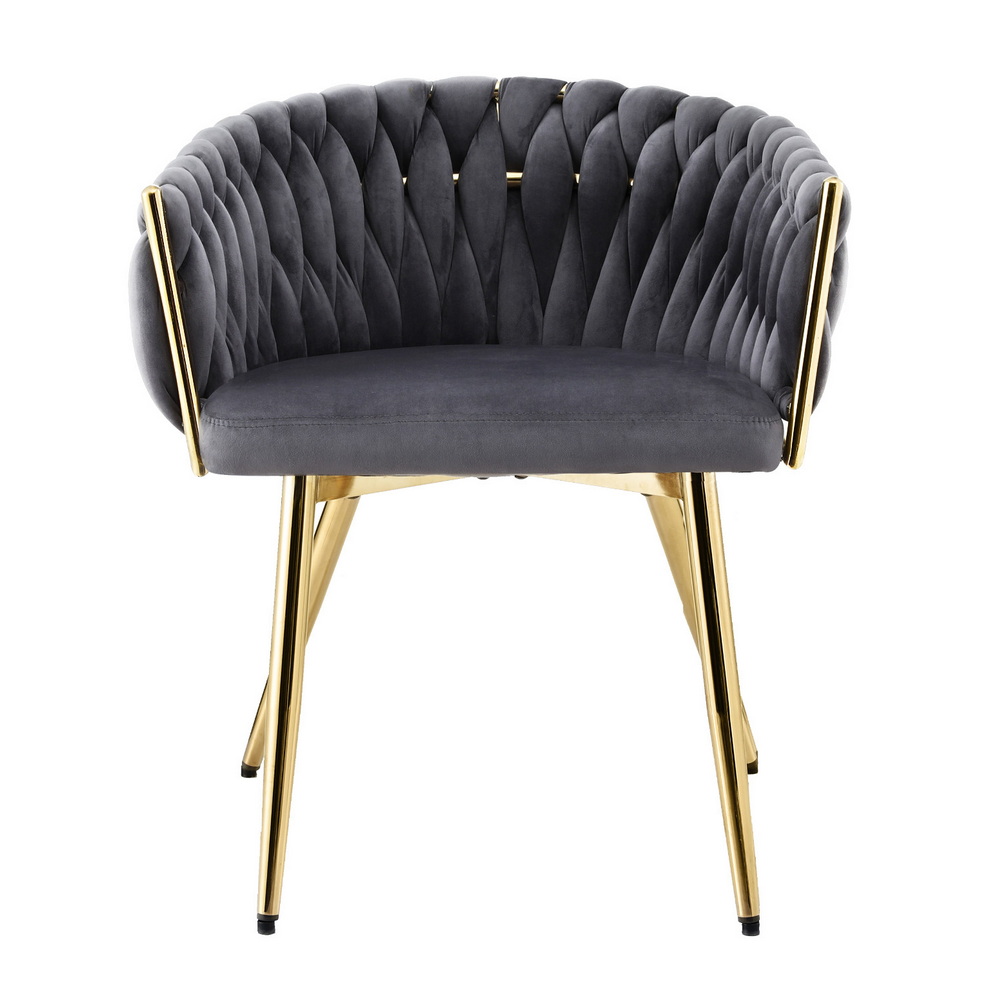 Artiss Velvet Weave Dining Chair in 2 Colours view 3