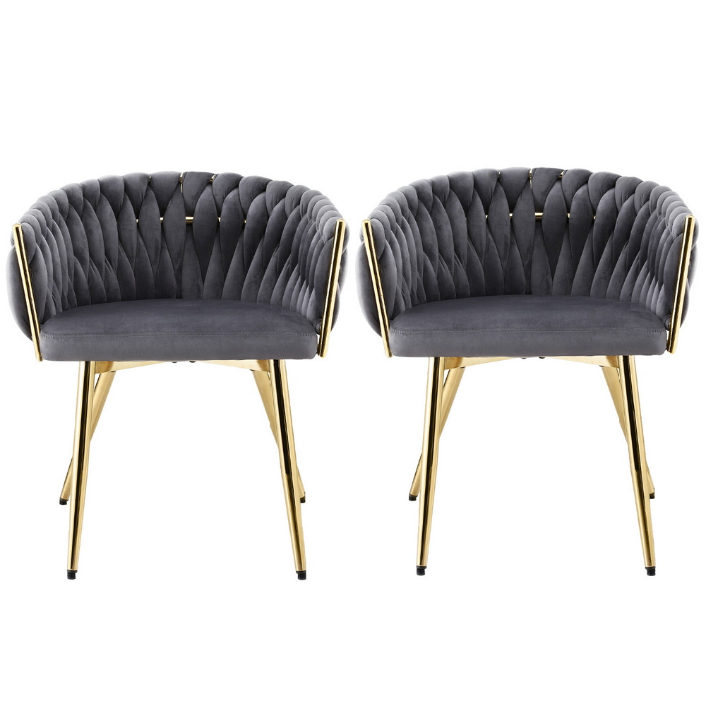 Artiss Velvet Armchair Dining Chairs in Multiple Colours view 3
