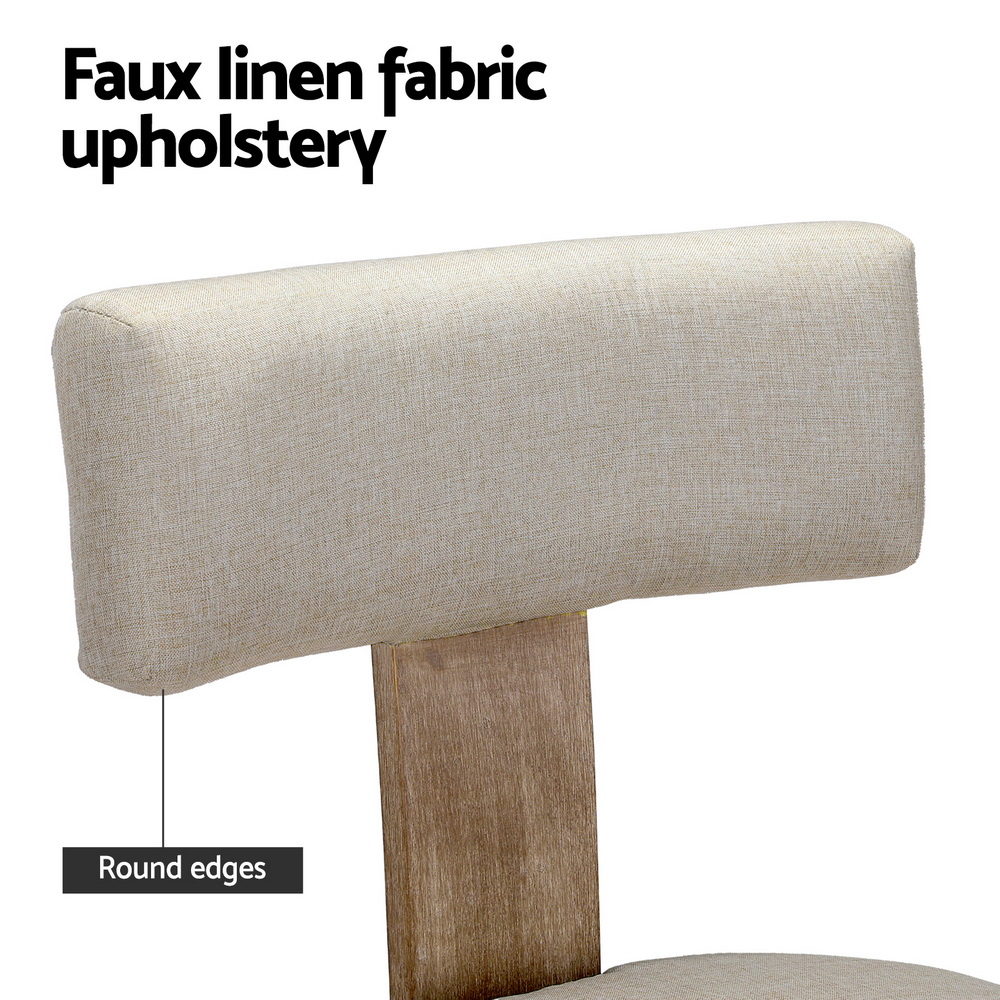 Artiss Milford Linen Dining Chairs, Single or Set of 2, Beige view 5