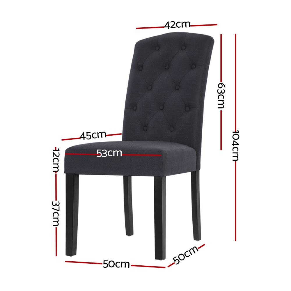 Artiss Dansk Linen Parsons Dining Chairs, Dark Grey view 2