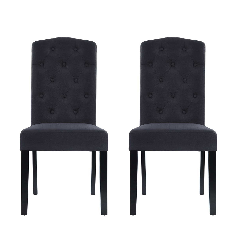 Artiss Dansk Linen Parsons Dining Chairs, Dark Grey view 3