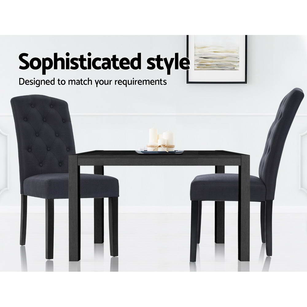 Artiss Dansk Linen Parsons Dining Chairs, Dark Grey view 5