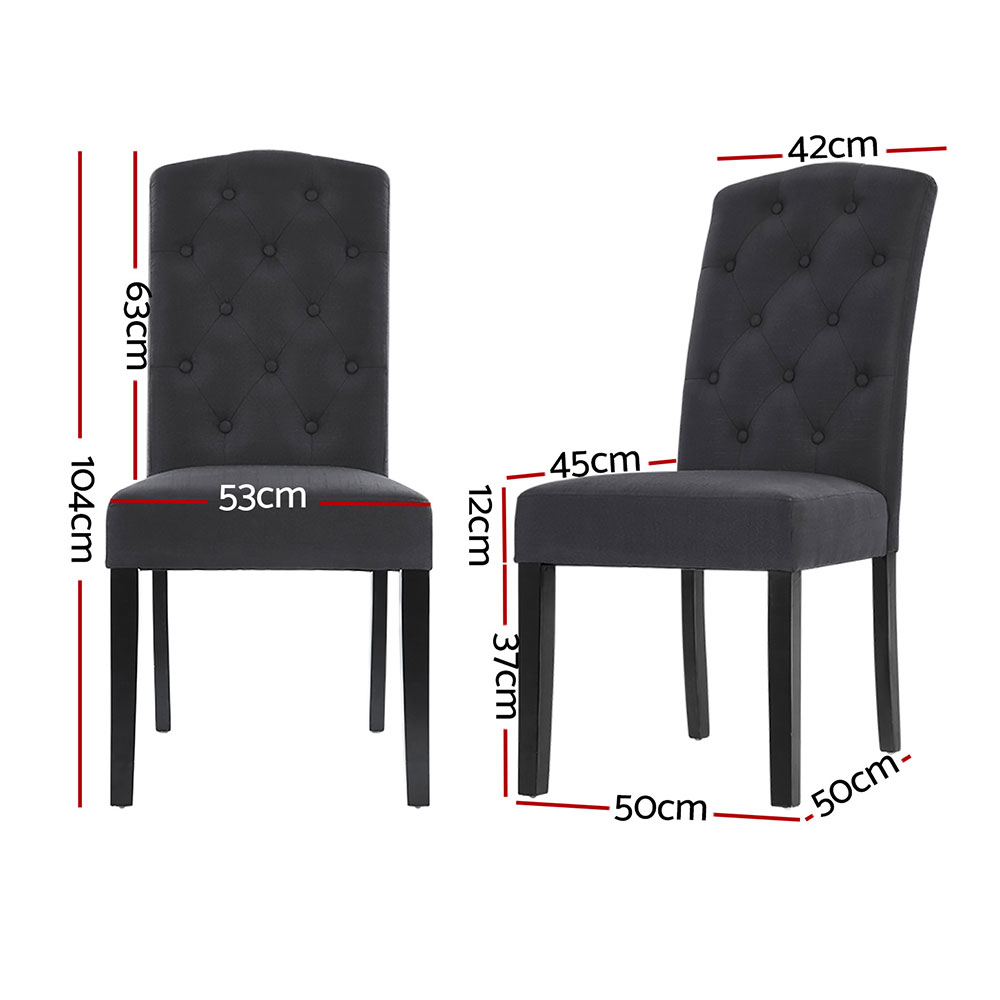 Artiss Dansk Linen Parsons Dining Chairs, Set of 4, Dark Grey view 2