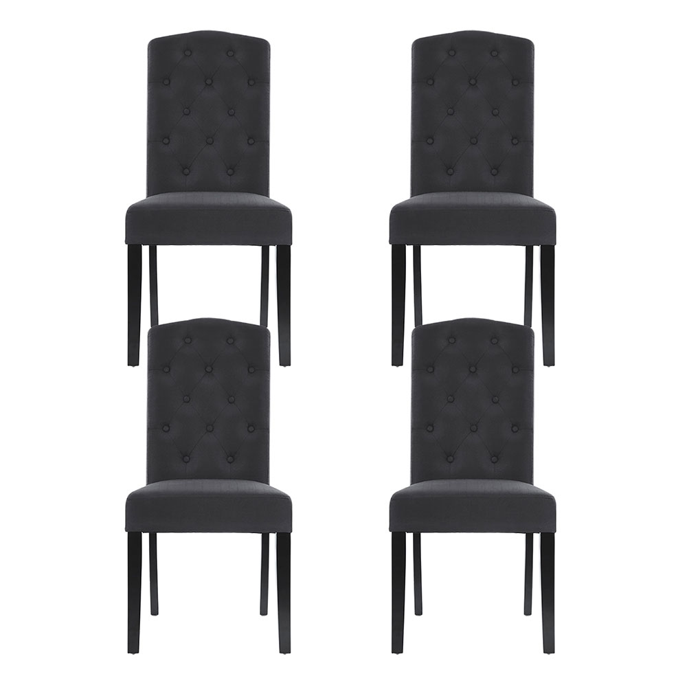 Artiss Dansk Linen Parsons Dining Chairs, Set of 4, Dark Grey view 3