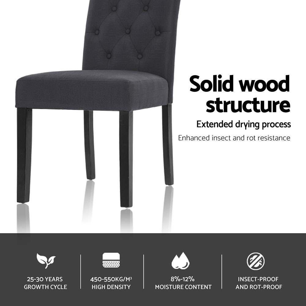 Artiss Dansk Linen Parsons Dining Chairs, Set of 4, Dark Grey view 5