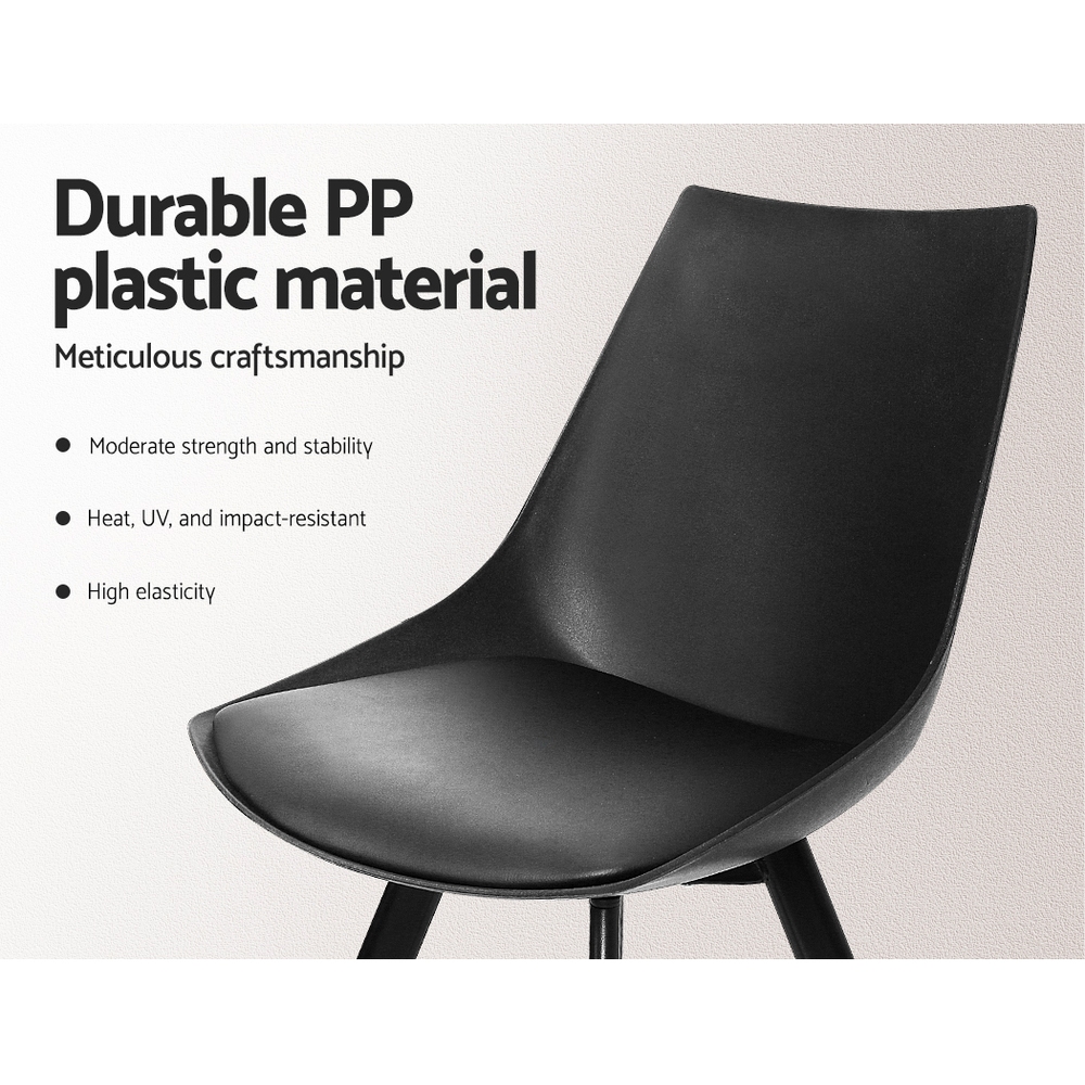 Artiss PU Leather Dining Chairs, Black view 4