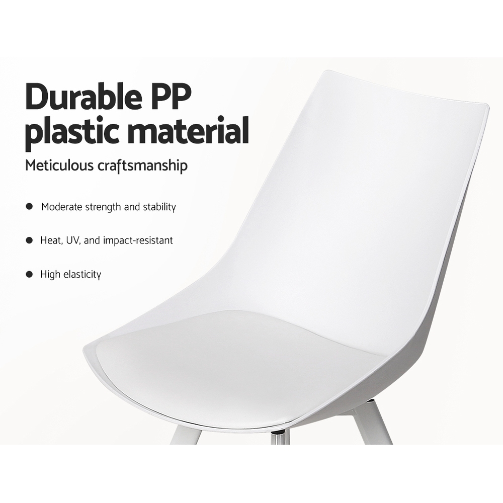 Artiss Dining Chairs Set of 2 PU Leather White view 4