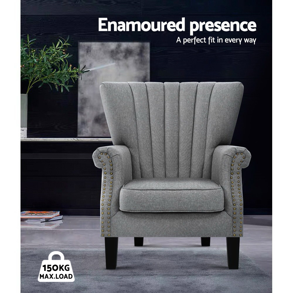 Artiss Andrew Wingback Armchair in 3 Colours view 4