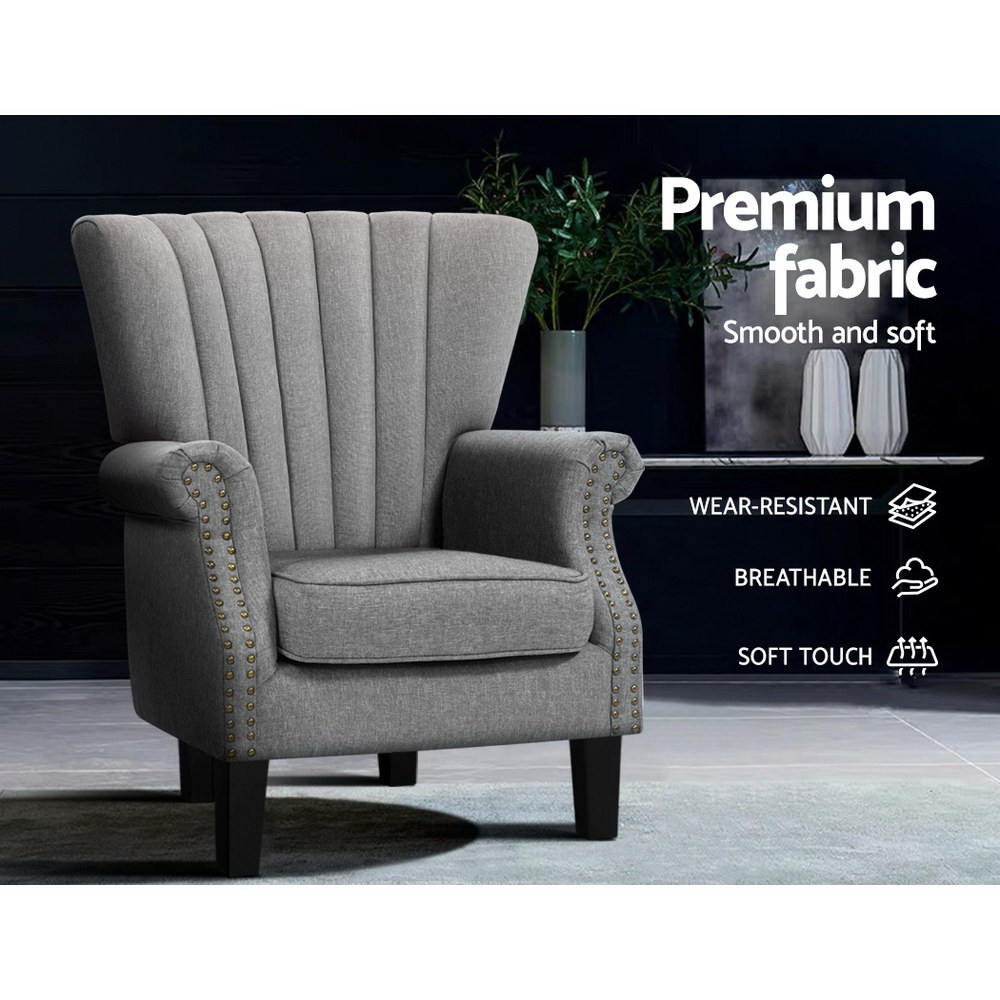 Artiss Andrew Wingback Armchair in 3 Colours view 5