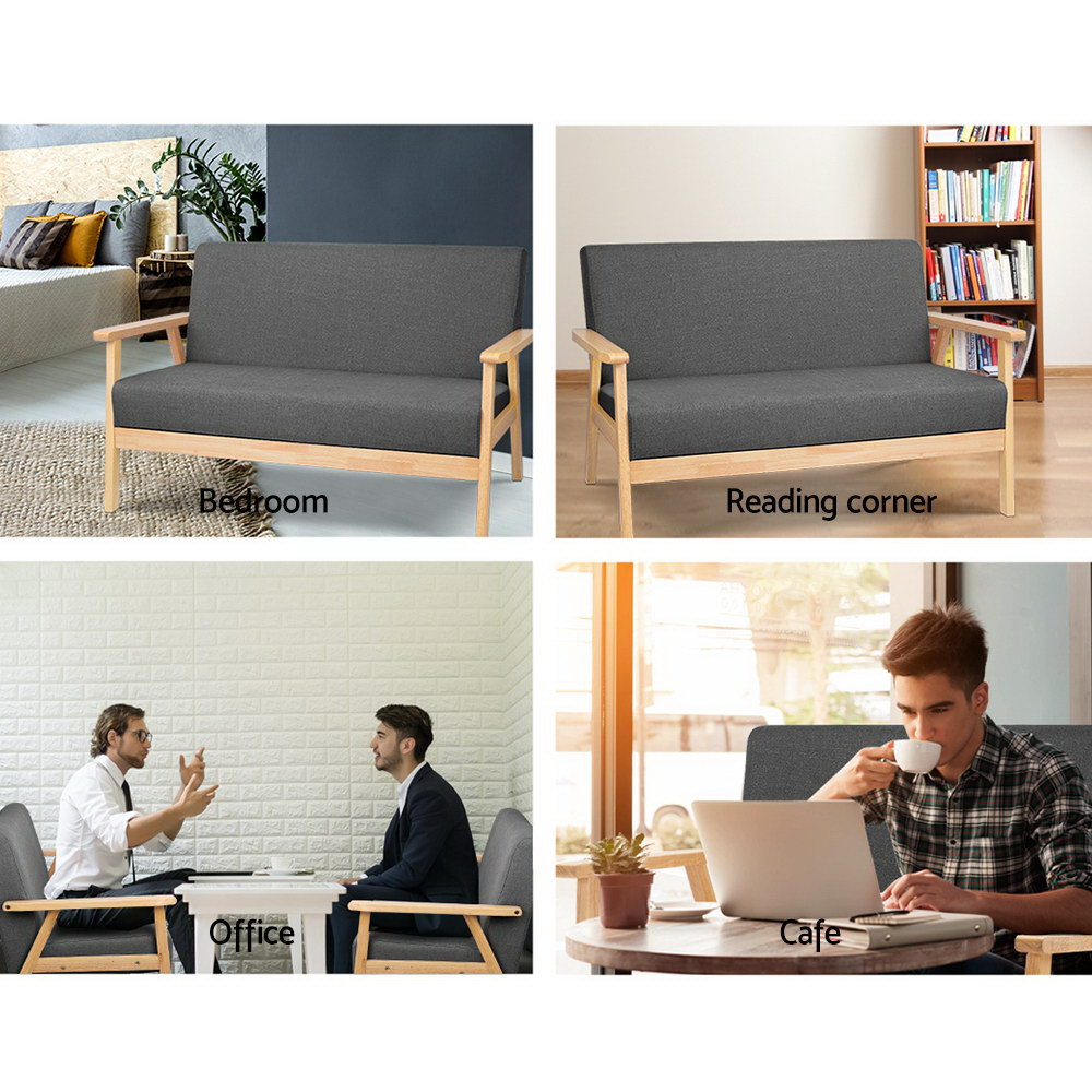 Artiss 2-Seater Sofa Armchair Skane view 5