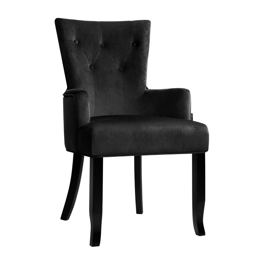 Artiss French Provincial Velvet Armchair, Single or Set of 2