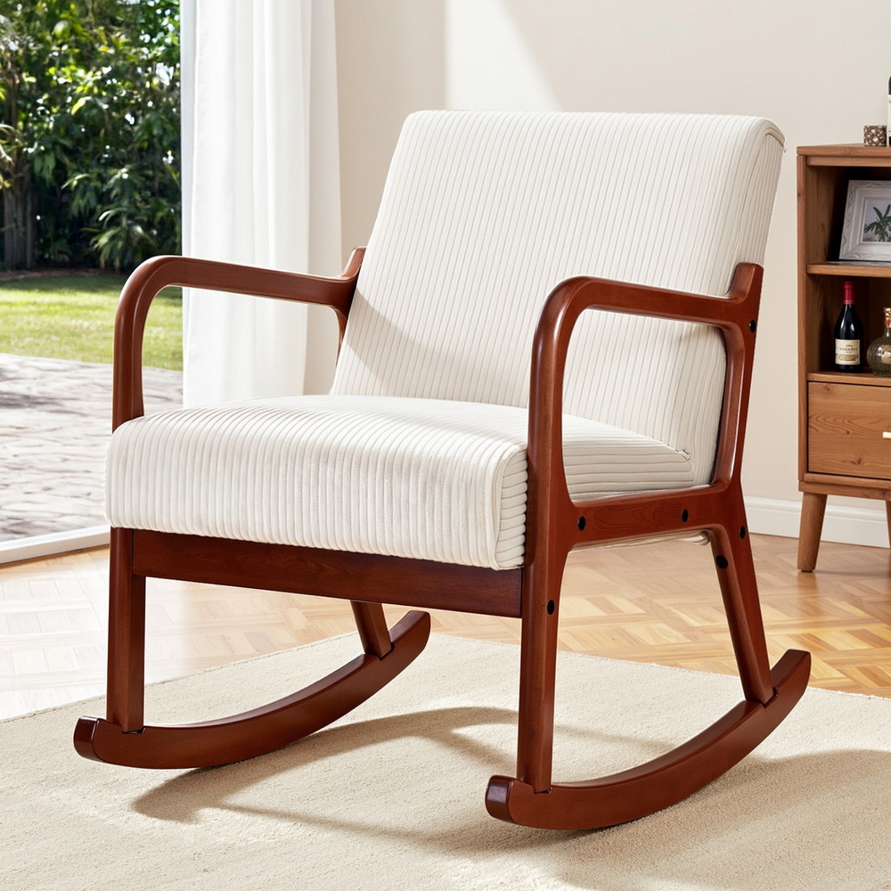 Artiss Corduroy Rocking Armchair Lounge Chair in 2 Colours